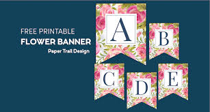 Free printable banner letters (includes entire alphabet!) Free Printable Floral Banner Letters Paper Trail Design