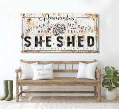 Custom Family Name Sign Modern Farmhouse Decor She Shed Sign Etsy Shed Signs She Shed Decorating Ideas Farmhouse Wall Decor