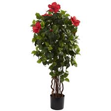 Weeping trees tend to be lovely cultivars that work well as specimen trees and focal points in the landscape. Nearly Natural 4ft Hibiscus Tree X 7 W 406 Lvs