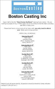 A casting office may flag someone viewed during an open casting call and consider them for a different role or for a future project as well. Boston Casting Is Hosting Open Casting Calls For The Film Here Comes The Boom Massachusetts Film Office