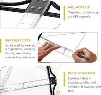 KICHOUSE T-square T-shaped Ruler T Square 19.69inch/50cm T ...