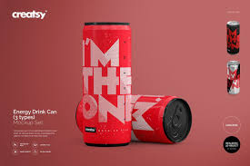 Energy Drink Can Mockup Set Energy Drinks Packaging Energy Drink Can Drinks Design