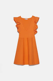Umstandskleid zara von noppies mit elegantem schalkragen und. Zara Damen Strickkleid Mit Volant Vestiti Volant Maglia