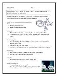 Types Of Weather Informational Report Writing Sheets 12 Pages Total Report Writing Teaching Writing Writing