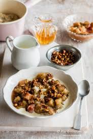 Hafer Porridge Mit Rhabarberkompott Food Vegetarisch Rezept Rhabarberkompott Porridge Kompott