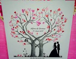 Die gäste verewigen sich, indem. Herz Wedding Tree Hochzeit Baum Gastebuch Fingerabdruck Geschenk Leinwand In Kleidung Acce Fingerabdruck Baum Hochzeit Baum Hochzeit Fingerabdruck Hochzeit
