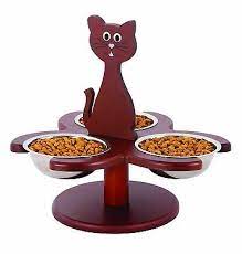 Kitty Cat Food Bowls 3 Raised Cat Dishes W Stand Stainless Steel Pet Bowls Cat Food Bowl Cat Dishes Cat Feeder