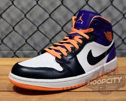 Black And Orange Air Jordan 1 Mid Air Jordan 1 Mid White Bright Citrus Court Purple And Black Air Jordans Jordans Purple And Black
