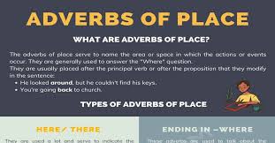 An adverb of place always talks about the location where the action of the verb is being carried out. Adverbs Of Place Definition With Useful List And Examples 7esl