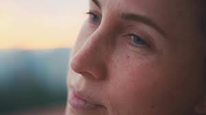 Mature Man Wiping Eyes, Peers Closely, Surprising At Camera On Violet