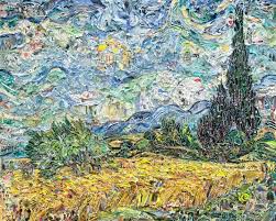 Campo De Trigo Com Ciprestes Wikipedia Classic Masterpiece Paintings Made Of Shredded Magazines Famous Artwork Van Gogh Pictures Art