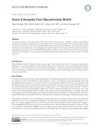Pdf Severe Enteropathy From Mycophenolate Mofetil