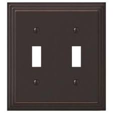 Hampton Bay Tiered 2 Gang Toggle Wall Plate Oil Rubbed Bronze Cast 84ttvbhb Plates On Wall Wall Switch Plates Hampton Bay