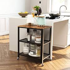 Other vintage and antique toys. Ironck Industrial Kitchen Cart 3 Tier Rolling Serving Cart On Wheels With Storage Microwave Cart For Kitchen Wood Look Accent Furniture With Metal Frame Vintage Brown Pricepulse