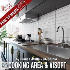 Kitchen set modern dengan paduan putih serta peralatan dapur serba canggih. Sketchup Texture Sketchup Model Kitchen