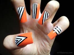 Black and white are dramatic, universally flattering and incredibly versatile colors. 60 Stylish Orange And Black Nail Art Design Ideas