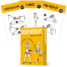 Exercise Cards Bodyweight Home Gym Workout Personal Trainer Fitness Program Guide Tones Core Ab Legs Glutes Chest Bicepts Total Upper Body Workouts