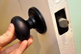 Starting on the inside of the door, place the lock by feeding the cable underneath the latch and inserting the turn rod through. How To Install A New Door Knob And Deadbolt