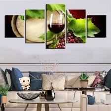 Decorating your dining room doesn't have to be complicated or stressful. 5 Panel Red Wine Glass Kitchen Dining Room Decoration Hd Print Modular Wall Artist Residence Decorative Mural Painting Calligraphy Aliexpress