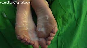 Sticky soles feet cum