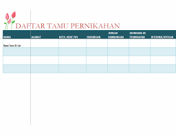 Format buku tamu undangan pernikahan di klirong. Daftar Tamu Pernikahan Dengan Tulip