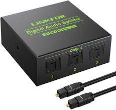 Amazon Com Linkfor Digital Optical Audio 1x3 Splitter Digital Spdif Toslink Optical Fiber Audio Splitter 1 In 3 Out Aluminum Alloy With Optical Cable Support 5 1ch Dolby Ac3 Dts For Ps3 Blue Ray Dvd Hdtv