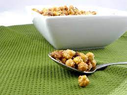 Garlic Parmesan Roasted Chickpea Snack Recipe Recipe Recipes Roasted Chickpeas Snack Snacks