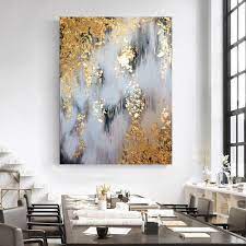 Gold Leaf Painting Gold Leaf Abstract Painting Gold Foil Painting Abstract Decor Painting Modern Art Foil Painting Gold Leaf Painting Wall Art Gold Leaf Painted Leaves