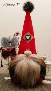 Valentine Gnomes Large Red Grey And Unique Etsy Gnomes Crafts Diy Gnomes Gnomes