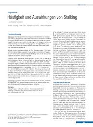 Was kann sie dagegen machen? Haufigkeit Und Auswirkungen Von Stalking