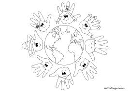 Bambini Intorno Al Mondo Da Colorare Tuttodisegni Com Arte Prescolare Giorno Della Terra Bambini