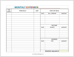 printable monthly expense worksheet - Kleo.beachfix.co