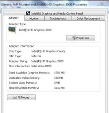 Why Is The Dedicated Video Memory In Intel Hd4000 Is Only 32mb Where Microsoft Community