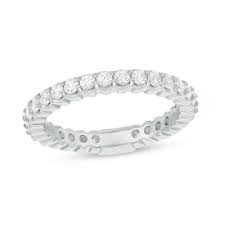 1 Ct T W Diamond Eternity Band In 14k White Gold