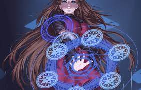 Wallpaper girl, circles, magic, anime, art, aozaki aoko, mahou tsukai no  yoru, feitie images for desktop, section прочее - download