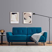 A small living room or apartment shouldn't cramp your ability to lounge comfortably on a sofa or couch. Small Loveseat Sofa For Living Room Mini Pullout Couches For Bedrooms 71inch Fabric Mid Century Armchair Blue Walmart Com Walmart Com