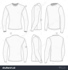 Stock Vector All Six Views Men S White Long Sleeve T Shirt Design Templates Front Back Half Turned And T Shirt Design Template Tshirt Designs White Long Sleeve