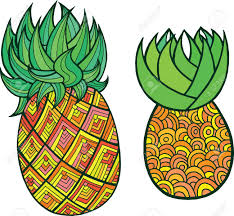 Fruit coloring pages to print and color. Pineapple Coloring Page Graphic Vector Colorful Doodle Art For Royalty Free Cliparts Vectors And Stock Illustration Image 82284440