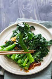 Chinese Broccoli Gai Lan With Oyster Sauce Recipe Flavorful Vegetables Vegetarian Chinese Recipes Asian Vegetables