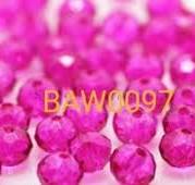 Manik kristal bulat oval 10 mm fuchsia Clear per lusin ...