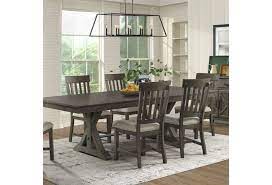 Nestled in a corner of your kitchen this nook set is the perfect spot for meals or family gatherings. Vfm Signature Sullivan Farmhouse Table And Chair Set Virginia Furniture Market Dining 7 Or More Piece Sets