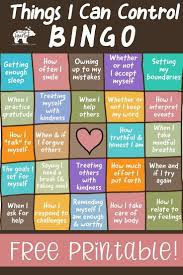 The Things I Can Control Bingo Poster Fun Freebie Social Emotional Learning School Social Work Coping Skills