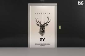 Free Psd Elevator Gate Artwork Mockup Free Psd Mockup Free Psd Logo Design Mockup