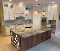 Taj mahal quartzite can be processed into polished, sawn cut, sanded, rockfaced, sandblasted, tumbled and so on. Contrast And Color Beautiful Exotic Quartzite Kitchen With Full Height Splash