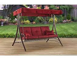 Canopy Porch Swing Bed 3 Seat Reclining Red Patio Outdoors Porch Swing With Canopy Porch Swing Bed Patio Swing