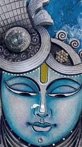 Shrinathji Modern, mukharvind, Raised 3D, Indian God, Original handcrafted,  3D wall art , Silver leafing