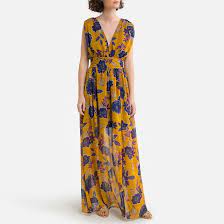 Prix de vente conseillé en 2019. Robe Longue Imprime Floral Imprime Jaune Morgan La Redoute