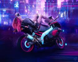 Motorcycles desktop wallpapers and backgrounds. Cyberpunk Girl On Bike Hd Artist 4k Wallpapers Images Backgrounds Photos And Pictures