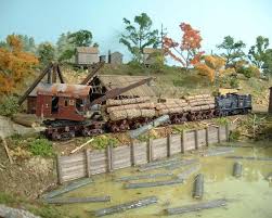 Loading Logs With Wrecking Crane Model Railroad Model Train Scenery N Scale Model Trains