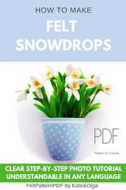 Snowdrop Flower Felt Pattern White Flowers Faux Bouquet Etsy Felt Bouquet Felt Flowers Flower Template